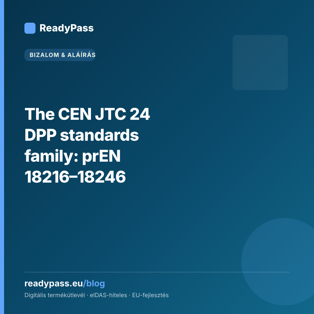 The CEN JTC 24 DPP standards family: prEN 18216–18246