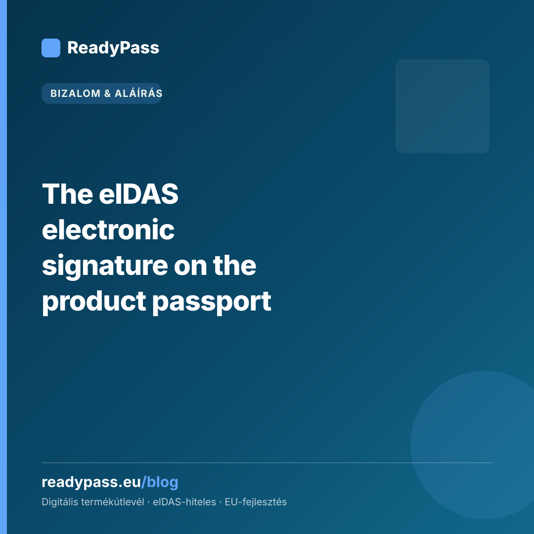 The eIDAS electronic signature on the product passport