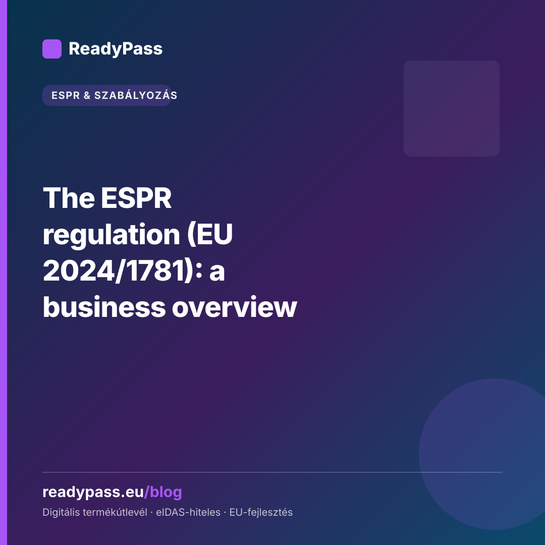 The ESPR regulation (EU 2024/1781): a business overview