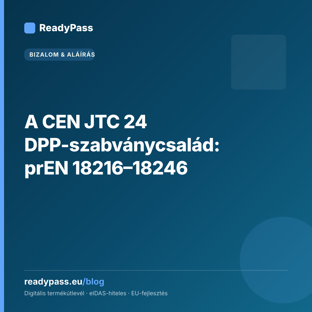 A CEN JTC 24 DPP-szabványcsalád: prEN 18216–18246