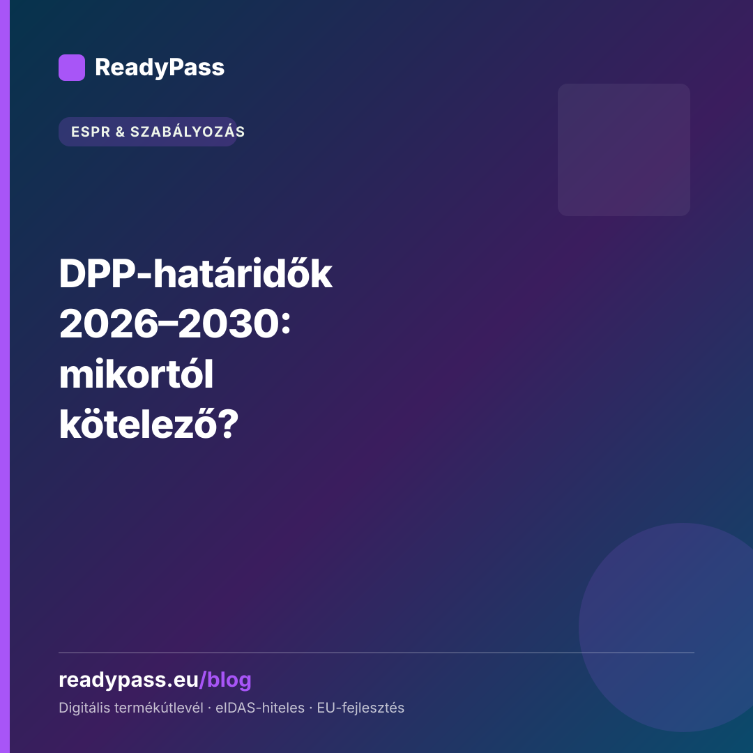 DPP-határidők 2026–2030: mikortól kötelező?
