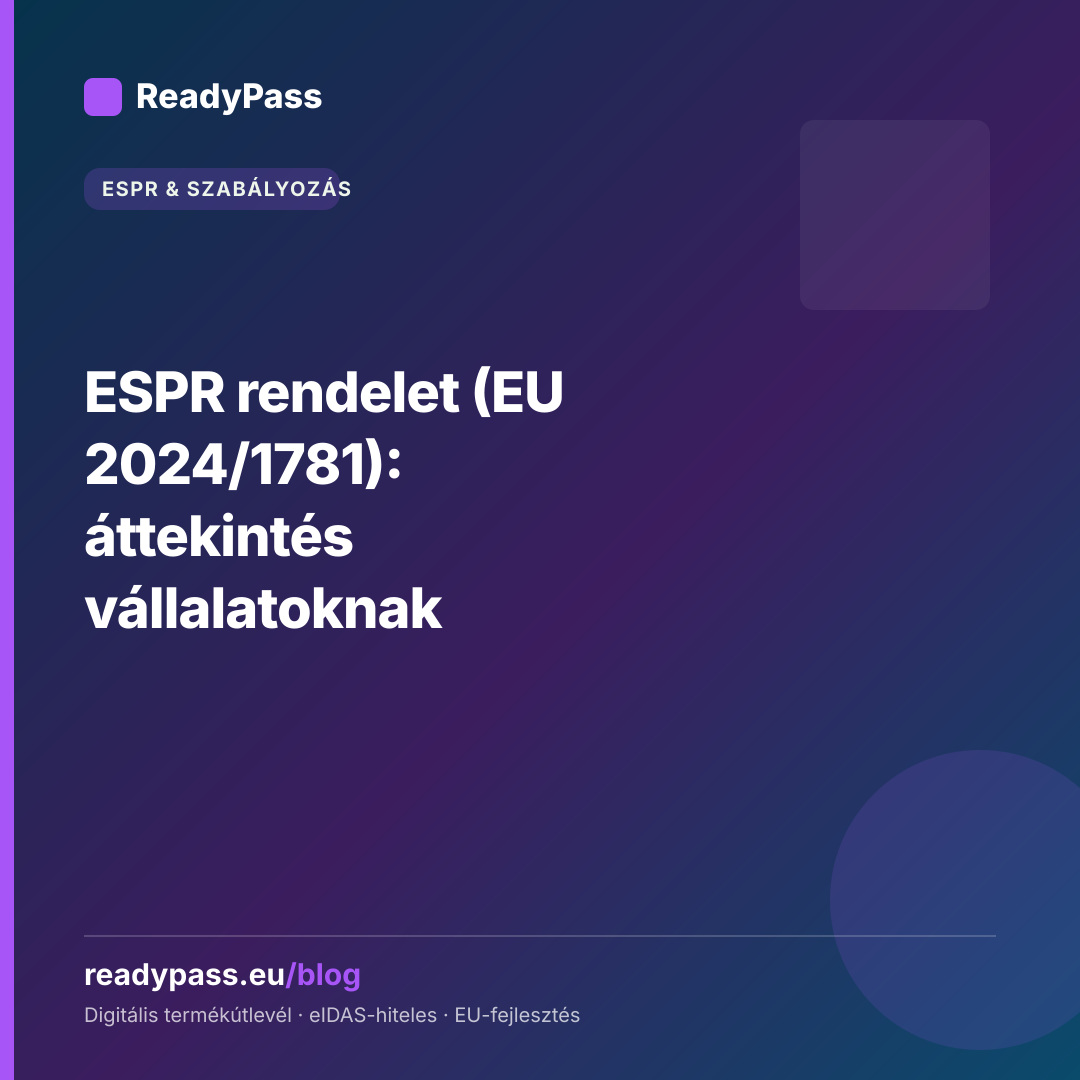 ESPR rendelet (EU 2024/1781): áttekintés vállalatoknak
